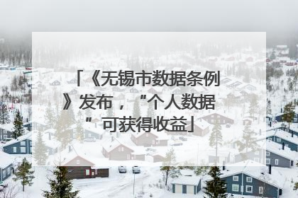 《无锡市数据条例》发布，“个人数据”可获得收益