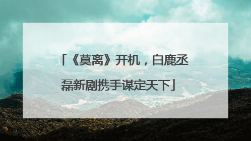 《莫离》开机，白鹿丞磊新剧携手谋定天下