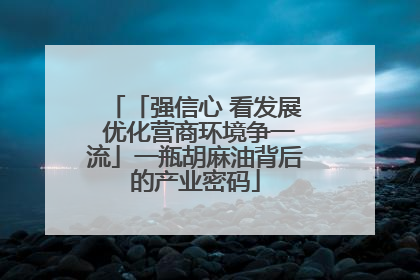「强信心 看发展 优化营商环境争一流」一瓶胡麻油背后的产业密码