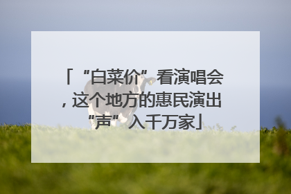 “白菜价”看演唱会，这个地方的惠民演出“声”入千万家