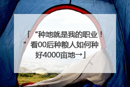“种地就是我的职业！”看00后种粮人如何种好4000亩地→