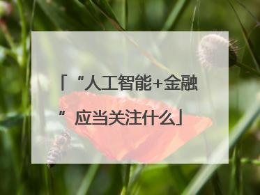 “人工智能+金融”应当关注什么