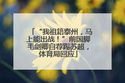“我祖籍泰州，马上能出战！”前国脚毛剑卿自荐踢苏超，体育局回应