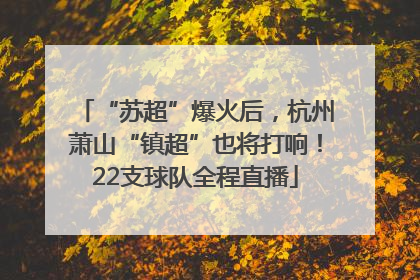 “苏超”爆火后，杭州萧山“镇超”也将打响！22支球队全程直播