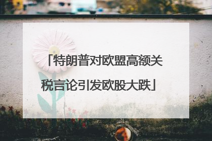 特朗普对欧盟高额关税言论引发欧股大跌