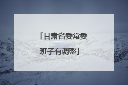 甘肃省委常委班子有调整