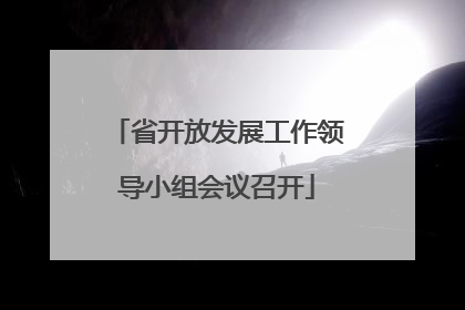省开放发展工作领导小组会议召开