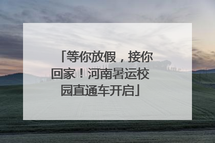 等你放假，接你回家！河南暑运校园直通车开启