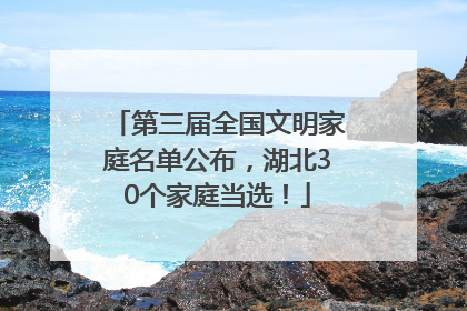 第三届全国文明家庭名单公布，湖北30个家庭当选！