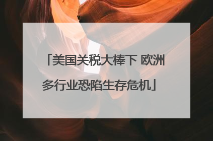 美国关税大棒下 欧洲多行业恐陷生存危机