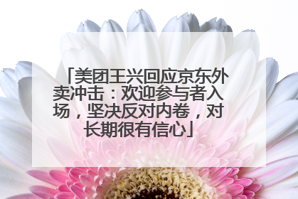 美团王兴回应京东外卖冲击：欢迎参与者入场，坚决反对内卷，对长期很有信心