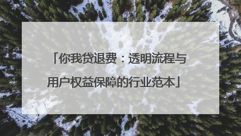 你我贷退费：透明流程与用户权益保障的行业范本