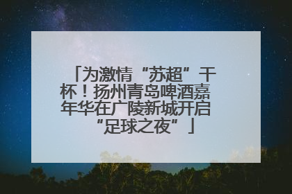 为激情“苏超”干杯！扬州青岛啤酒嘉年华在广陵新城开启“足球之夜”