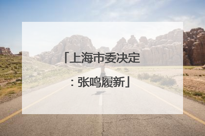上海市委决定：张鸣履新
