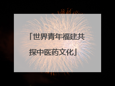 世界青年福建共探中医药文化