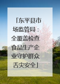 东平县市场监管局：全覆盖检查食品生产企业守护群众舌尖安全