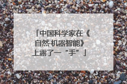中国科学家在《自然·机器智能》上露了一“手”