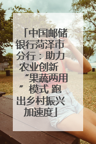 中国邮储银行菏泽市分行：助力农业创新 “果蔬两用”模式 跑出乡村振兴加速度