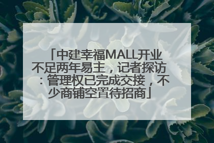 中建幸福MALL开业不足两年易主，记者探访：管理权已完成交接，不少商铺空置待招商