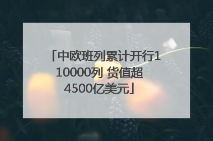 中欧班列累计开行110000列 货值超4500亿美元