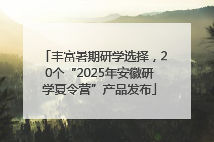 丰富暑期研学选择，20个“2025年安徽研学夏令营”产品发布