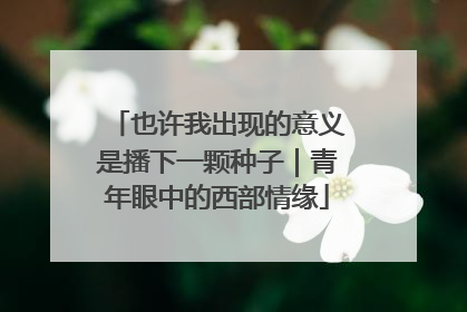 也许我出现的意义是播下一颗种子｜青年眼中的西部情缘