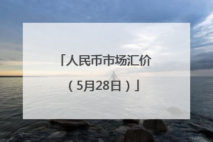人民币市场汇价（5月28日）