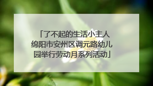 了不起的生活小主人 绵阳市安州区调元路幼儿园举行劳动月系列活动