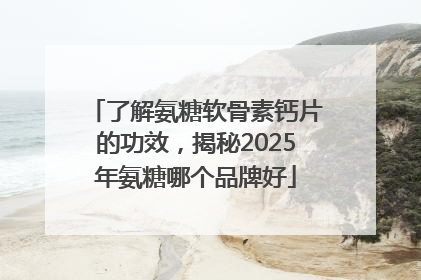 了解氨糖软骨素钙片的功效，揭秘2025年氨糖哪个品牌好