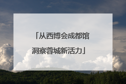 从西博会成都馆洞察蓉城新活力