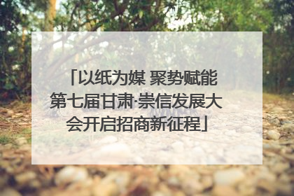 以纸为媒 聚势赋能 第七届甘肃·崇信发展大会开启招商新征程
