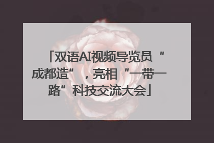 双语AI视频导览员“成都造”，亮相“一带一路”科技交流大会