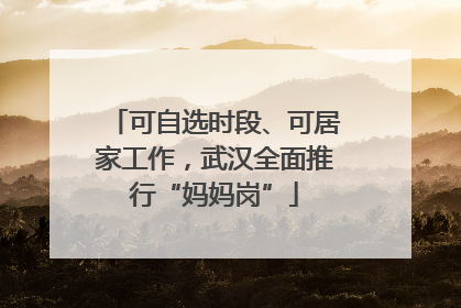 可自选时段、可居家工作，武汉全面推行“妈妈岗”