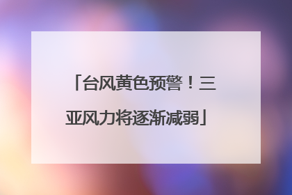 台风黄色预警！三亚风力将逐渐减弱