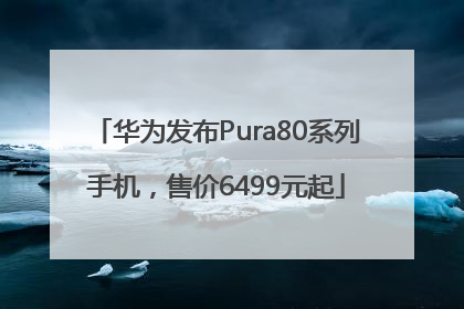 华为发布Pura80系列手机，售价6499元起