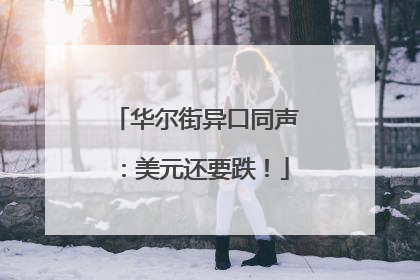 华尔街异口同声：美元还要跌！