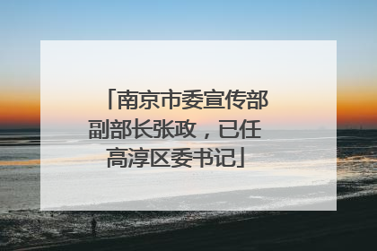 南京市委宣传部副部长张政，已任高淳区委书记