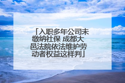 入职多年公司未缴纳社保 成都大邑法院依法维护劳动者权益这样判