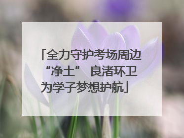 全力守护考场周边“净土” 良渚环卫为学子梦想护航