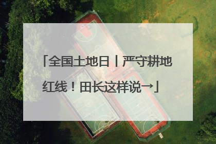 全国土地日丨严守耕地红线！田长这样说→