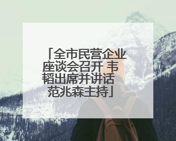 全市民营企业座谈会召开 韦韬出席并讲话 范兆森主持