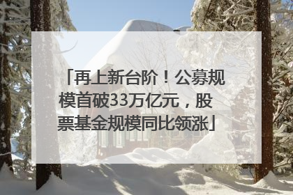 再上新台阶！公募规模首破33万亿元，股票基金规模同比领涨
