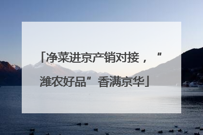 净菜进京产销对接，“潍农好品”香满京华