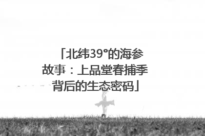 北纬39°的海参故事：上品堂春捕季背后的生态密码