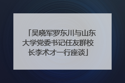 吴晓军罗东川与山东大学党委书记任友群校长李术才一行座谈