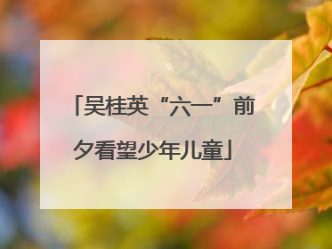 吴桂英“六一”前夕看望少年儿童