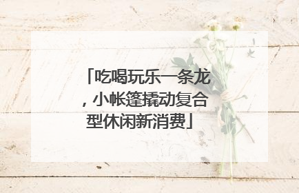 吃喝玩乐一条龙，小帐篷撬动复合型休闲新消费