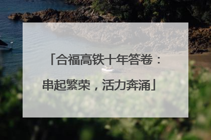 合福高铁十年答卷：串起繁荣，活力奔涌