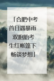 合肥中考首日遇暴雨 双胞胎考生红帐篷下畅谈梦想