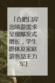 合肥口岸出境游需求呈现爆发式增长，学生群体及家庭游客是主力军